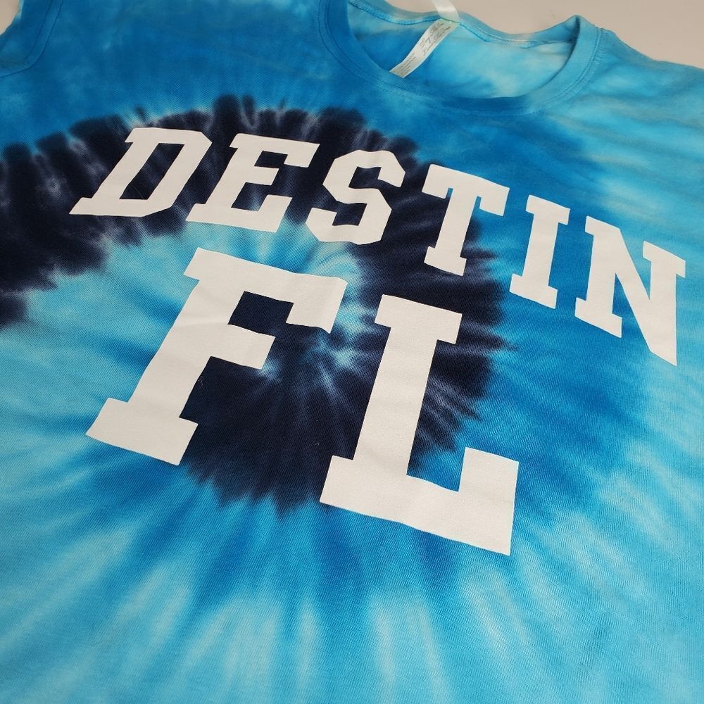 NEW DESTIN FL FLORIDA Swirl Tiedye Souvenir Tshirt LARGE L 30A